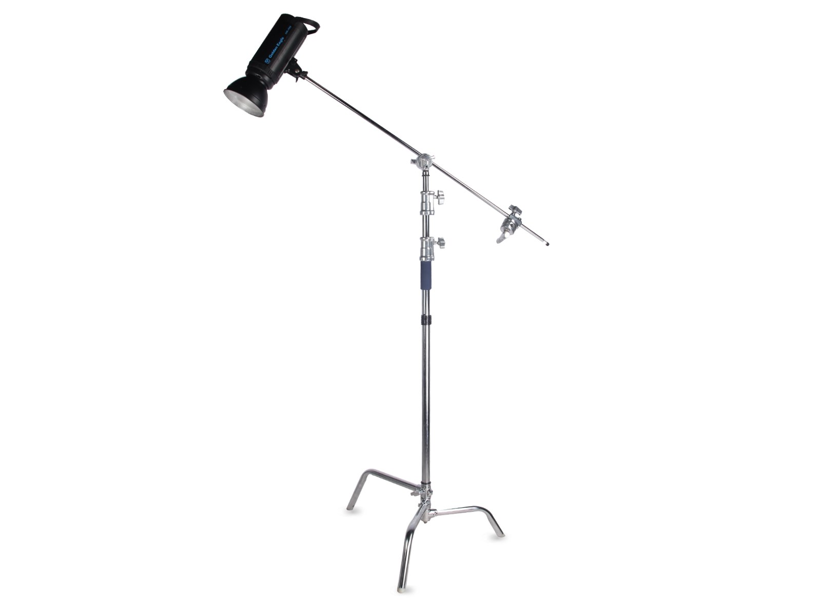 C-stand with boom arm holding a light head