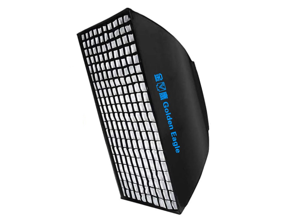 Rectangular Bowens-mount softbox with honeycomb grid