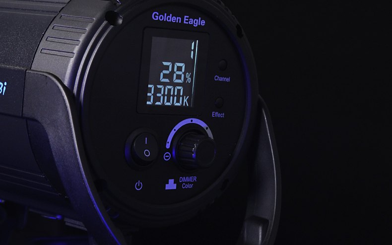LED series LCD display showing output, colour temperature and effect